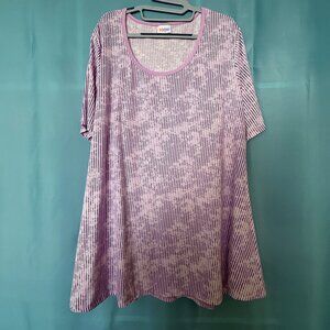 LulaRoe Perfect T Purple White Stripe Top 3X